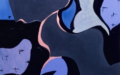 Nell'atelier di Mm E.
                              	/ tecnica mixta s/tela
                              	/ 80x70cm
                              	/ Roma 1984