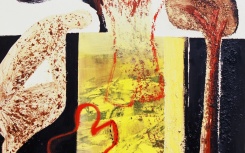 Sin título
                              	/ oleo s/tela,tecnica mixta
                              	/ 130x130cm
                              	/ Lima 1992