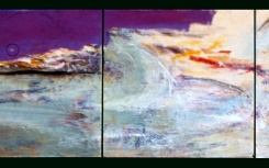 Sin título
                              	/ oleo s/madera
                              	/ 23x70cm
                              	/ Lima 1992