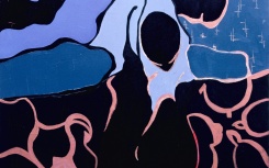 Bacio di Satana
                              	/ tecnica mixta s/tela
                              	/ 75x70cm
                              	/ Roma 1984